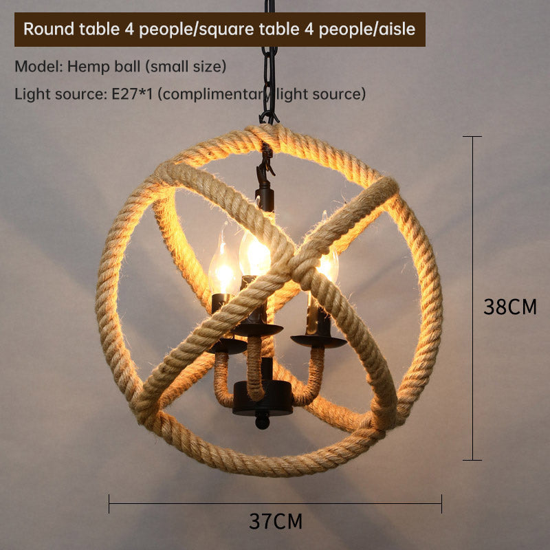 Chandelier Hemp Rope- Lampshade