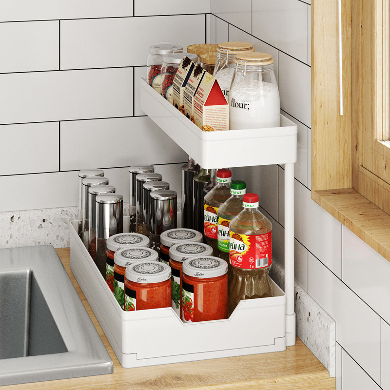 Kitchen L-Shaped Sink Storage Rack