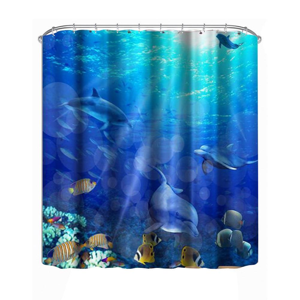 Colorful Shower Curtain Bathroom -3D