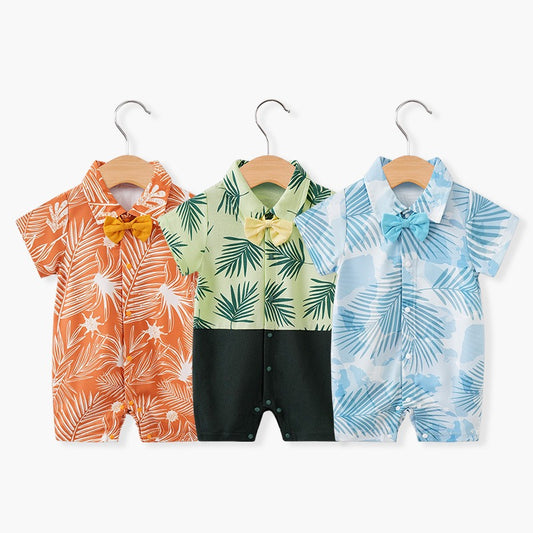 Boys Short Sleeved Jumpsuit Hawaiian Style