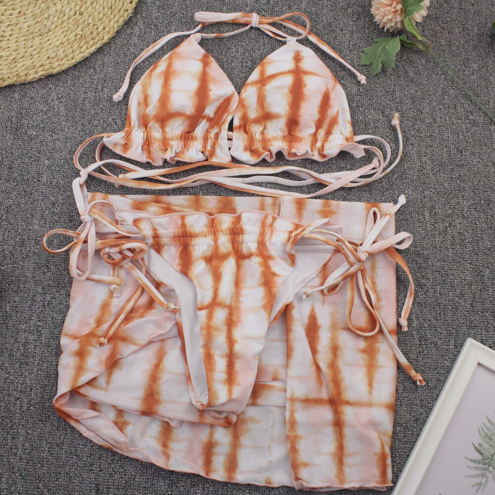 Sexy 3 Piece Bikini Set With Cover Up