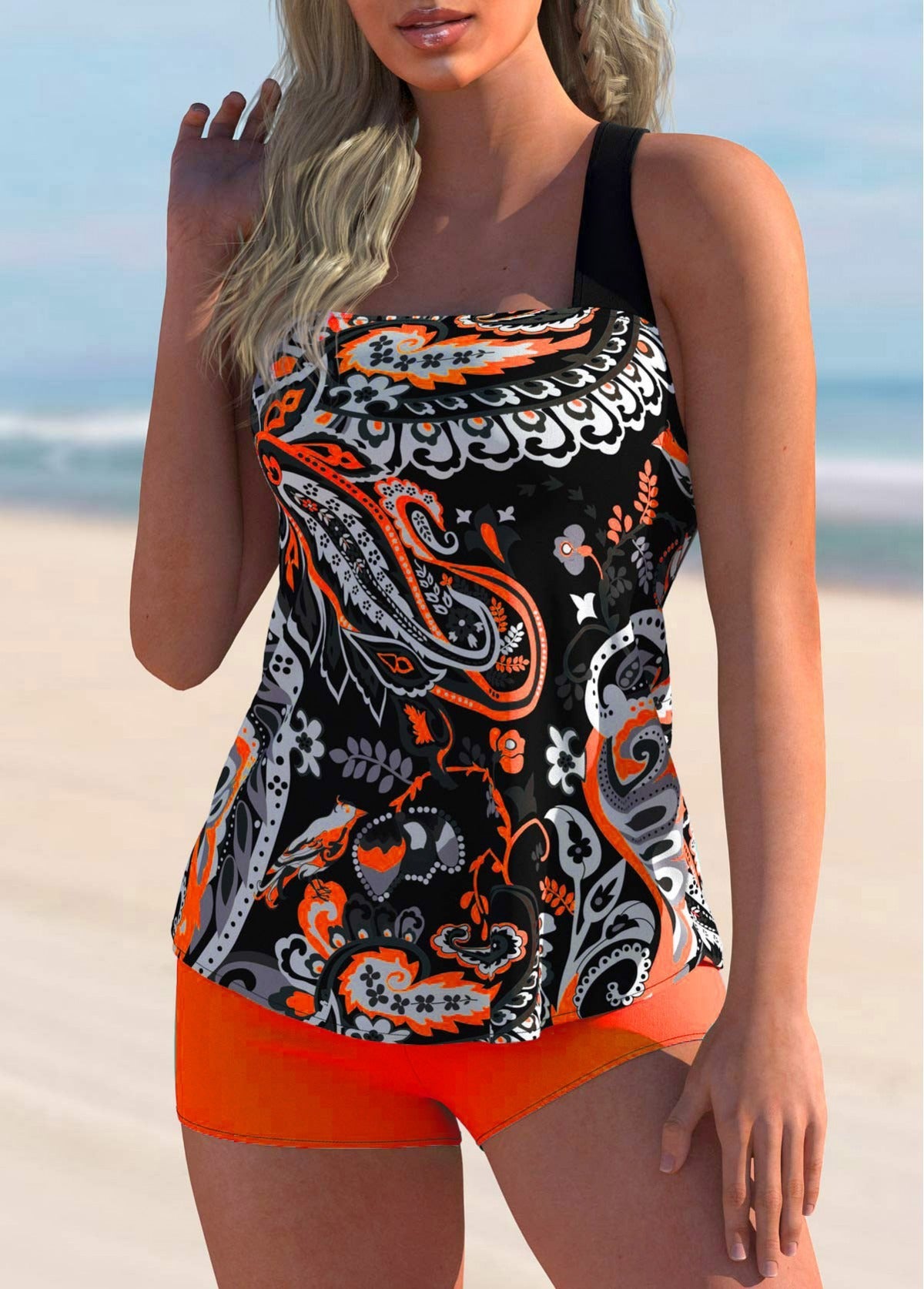 Large Swimsuit Printed Swimsuit