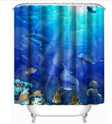 Colorful Shower Curtain Bathroom -3D