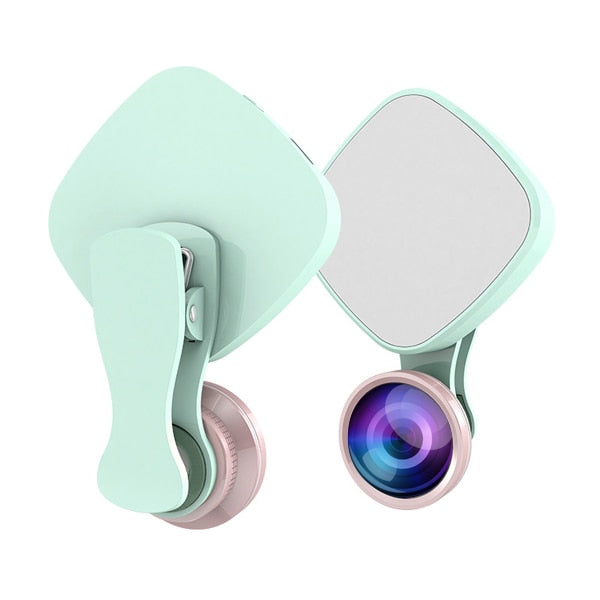 Selfie Ring Light with HD 3 in 1 Fisheye- Wide Angle/Macro Lens