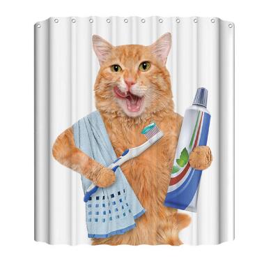 Colorful Shower Curtain Bathroom -3D