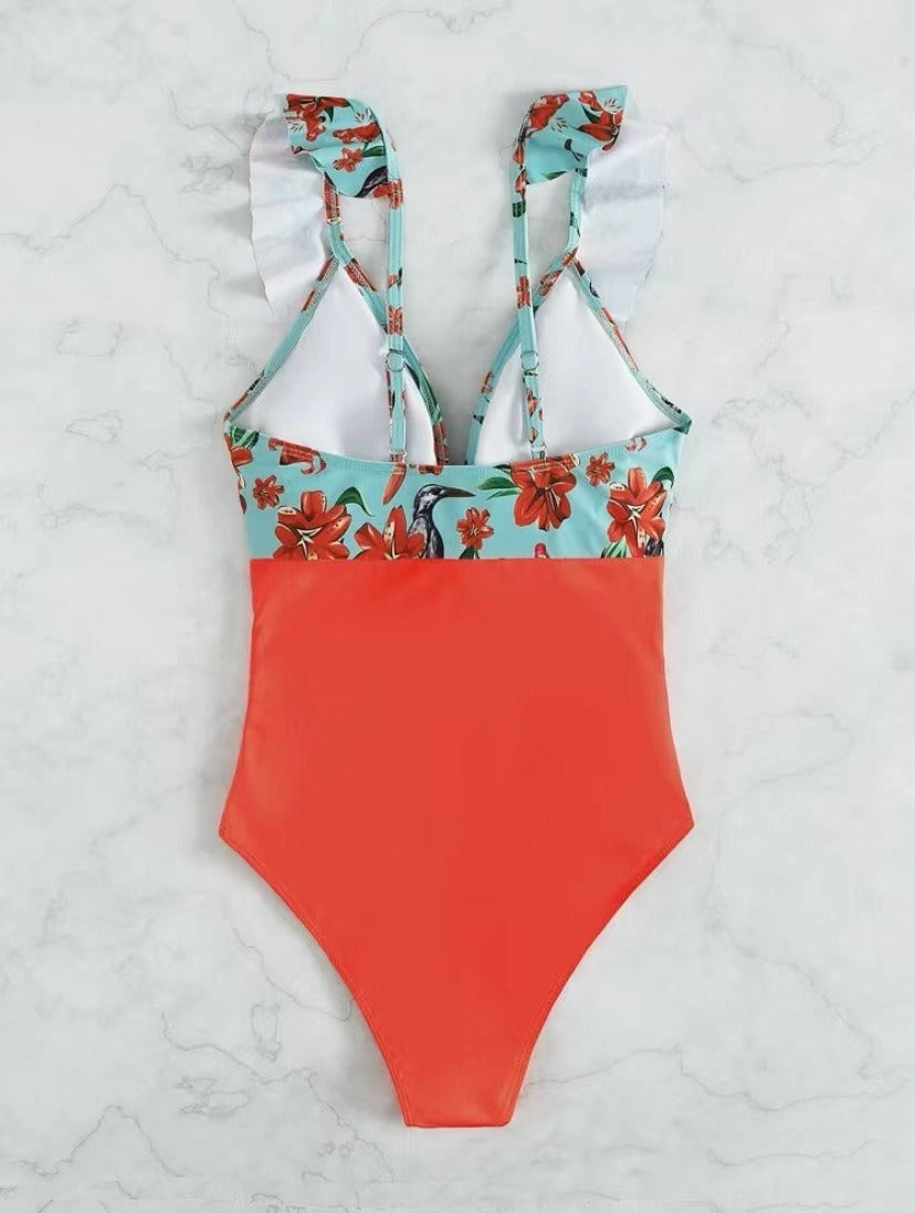 Color Full Printed One Piece Slimming Bikini