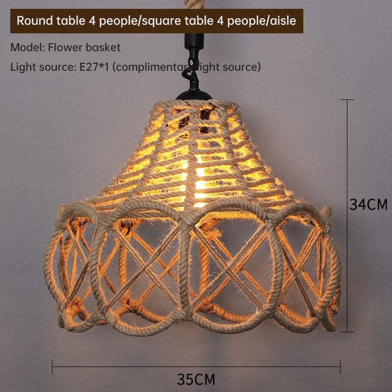 Chandelier Hemp Rope- Lampshade