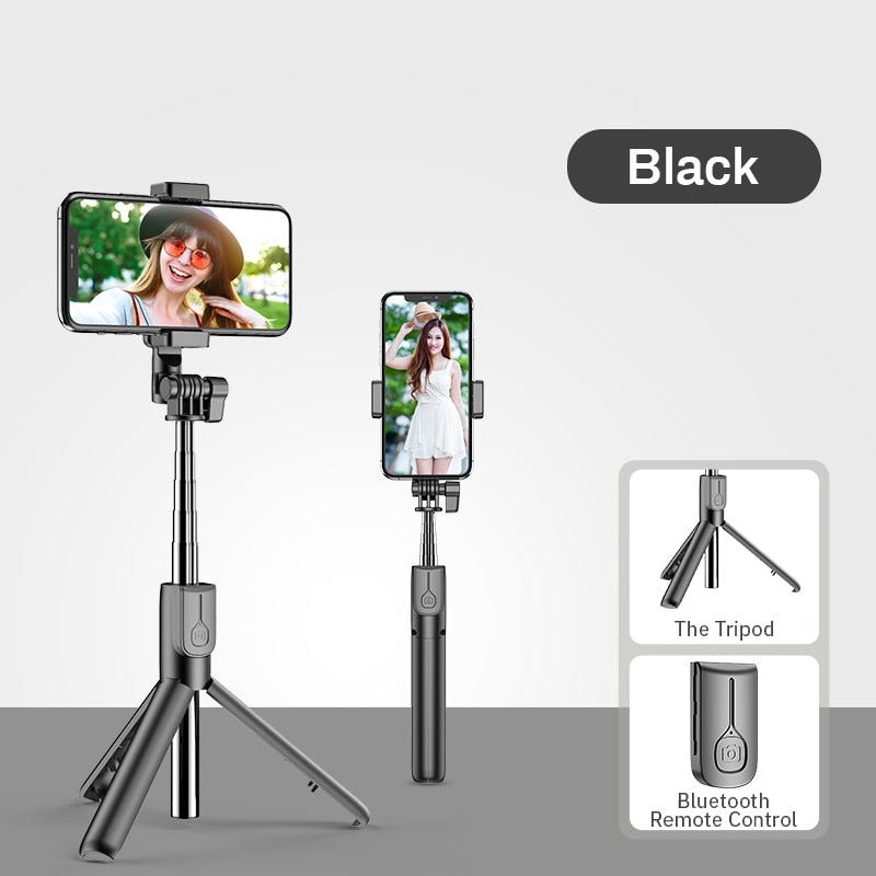 Wireless Bluetooth-compatible Selfie Stick with Light