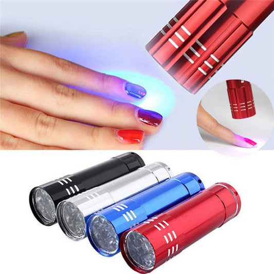 Mini Nail Dryer 9 LED Lights, Flashlight UV Lamp