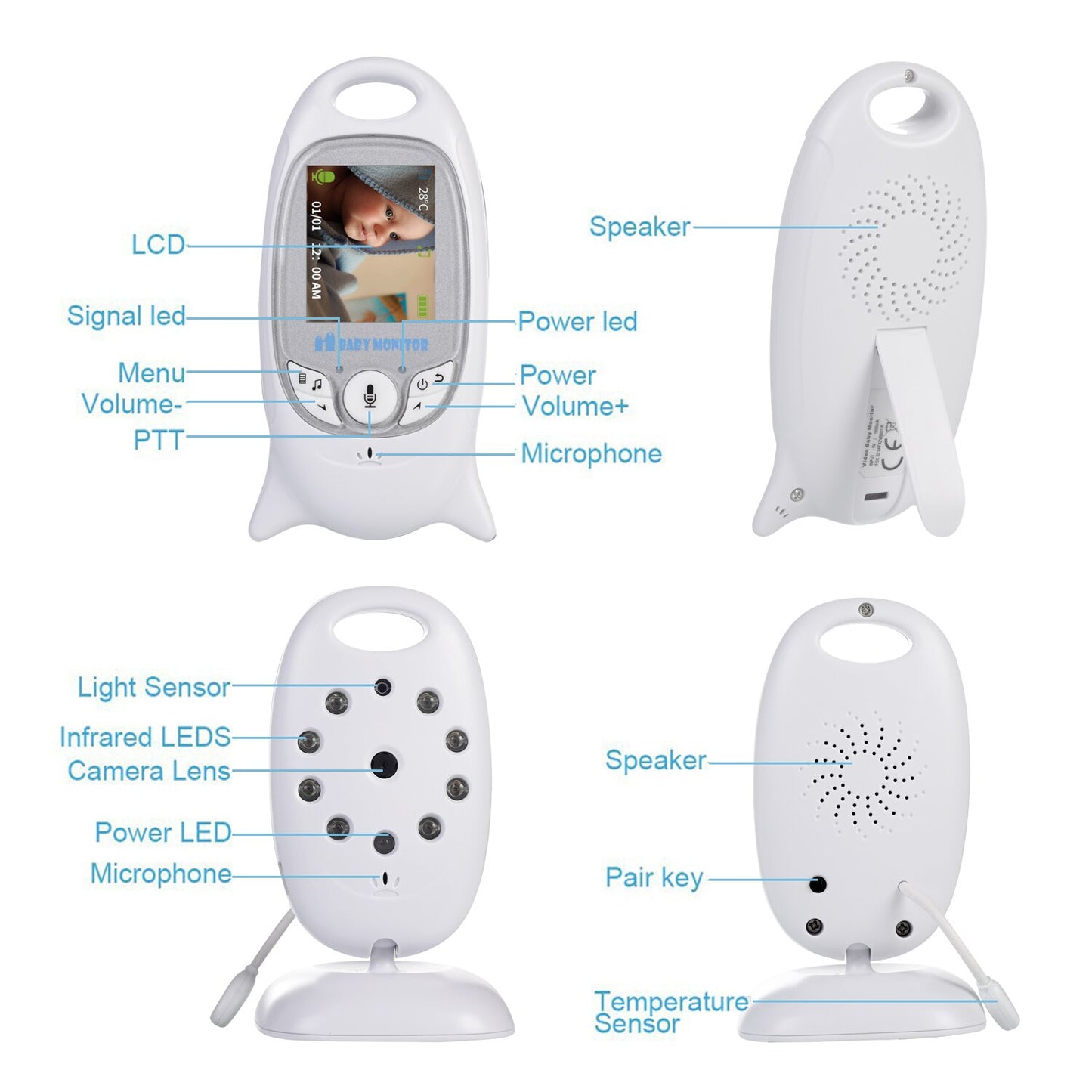 VB601 Baby Monitor, Radio and Temperature Monitor