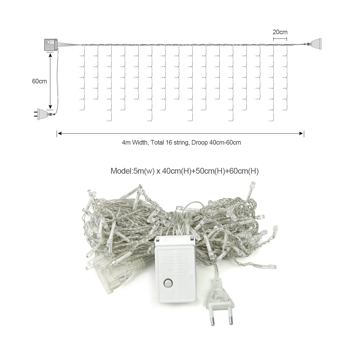 Led Icicle Light String- 8 Mode