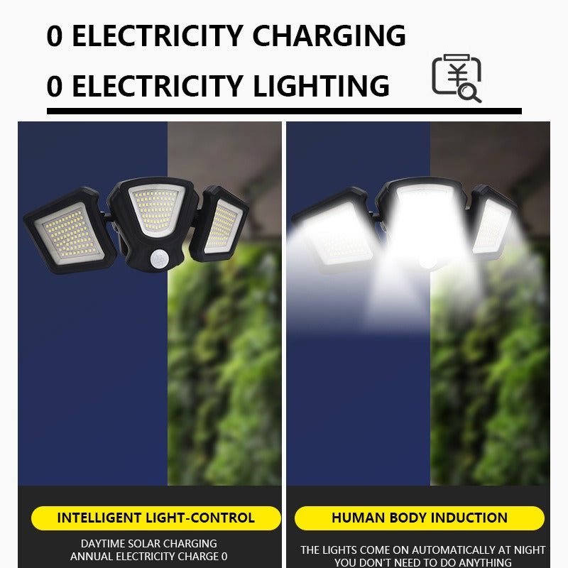 New Three Head Solar Split Wall Lamp