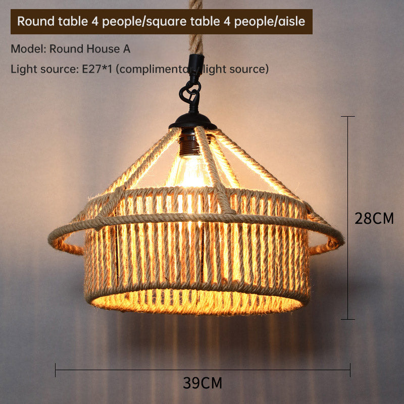 Chandelier Hemp Rope- Lampshade