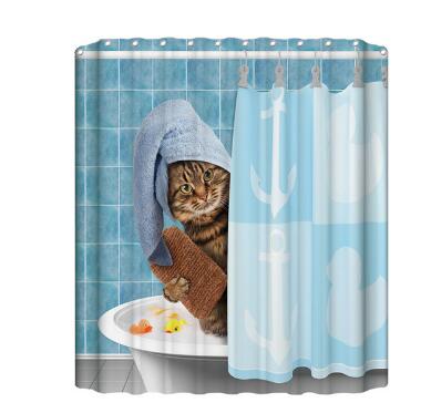 Colorful Shower Curtain Bathroom -3D