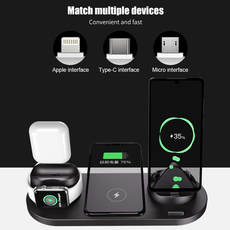 Wireless Charger Dock Station-6 in 1