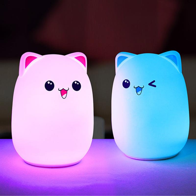 Cartoon cat led LED light in 6 colors