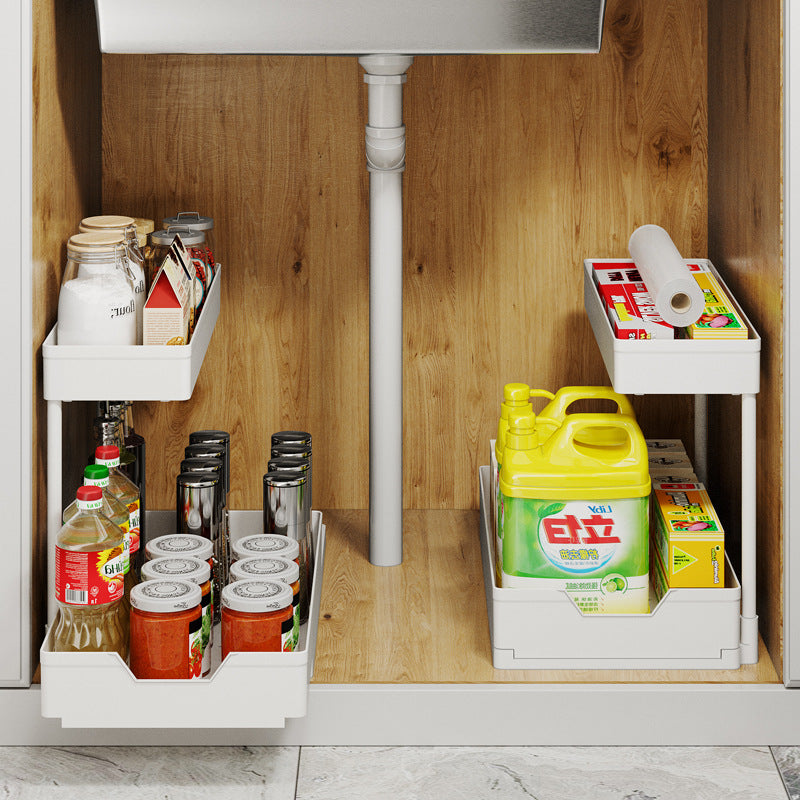 Kitchen L-Shaped Sink Storage Rack