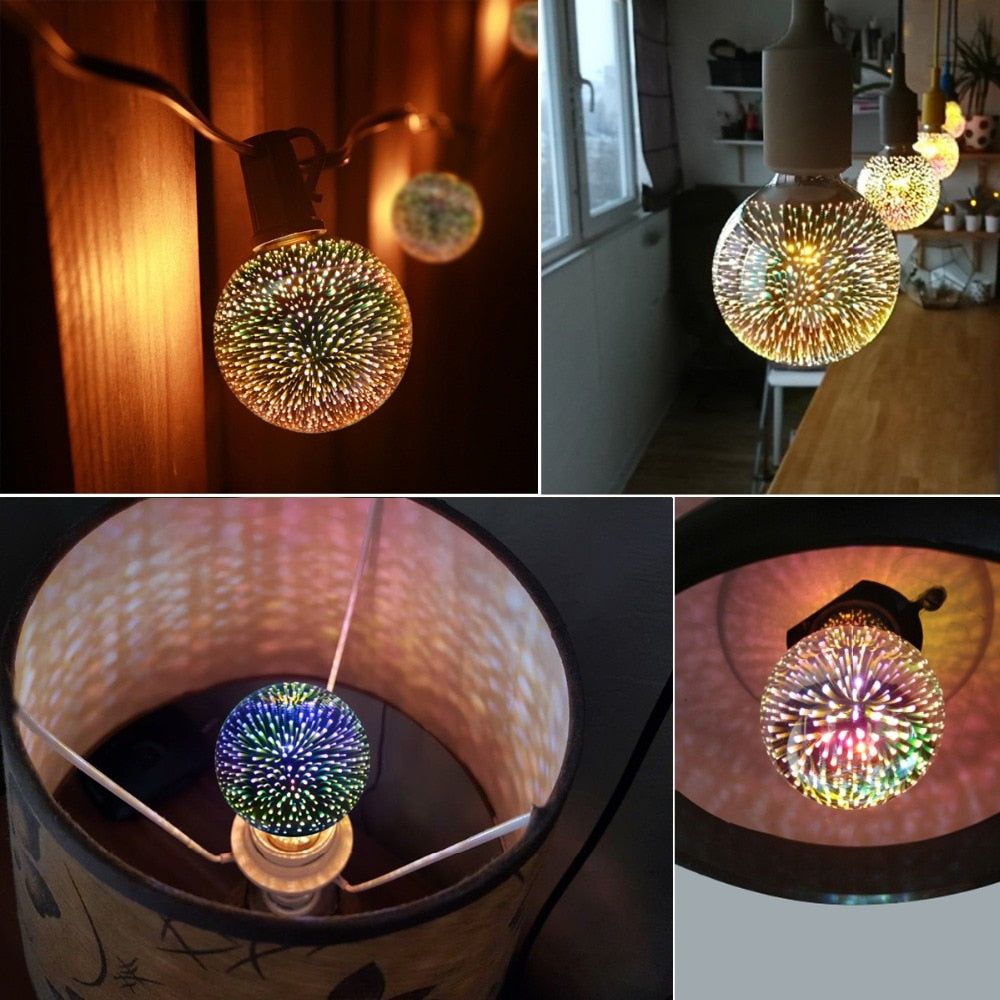 Fireworks Effect Vintage Incandescent Bulbs 3D