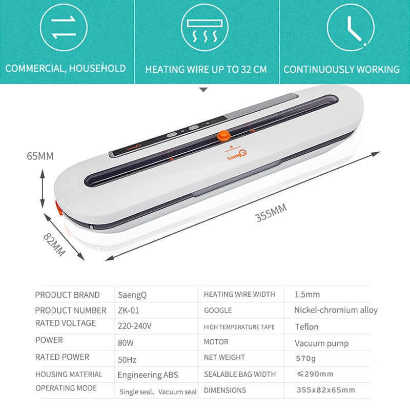 Vacuum Food Sealer 220V/110V