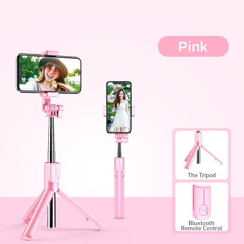 Wireless Bluetooth-compatible Selfie Stick with Light