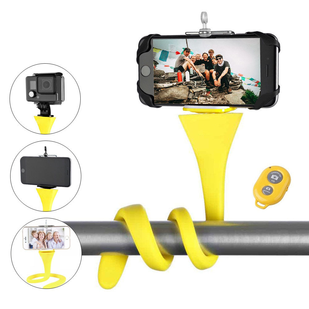 Flexible selfie stick monopod -wireless Bluetooth tripod