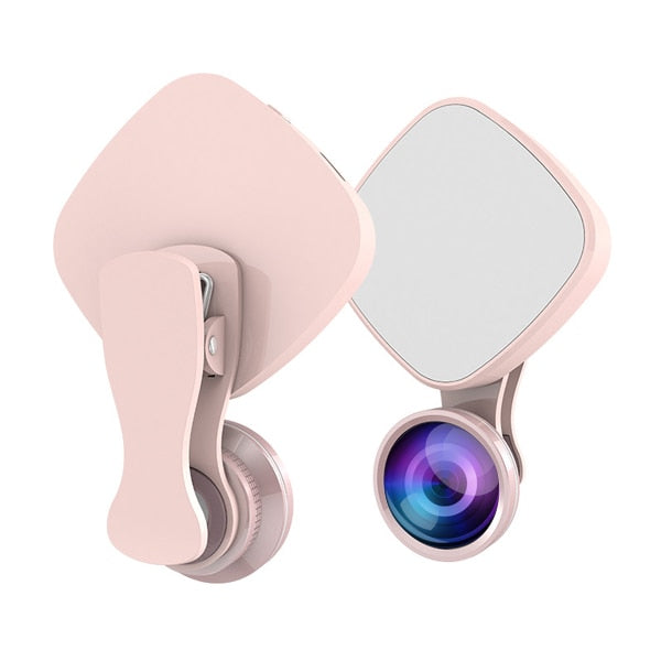 Selfie Ring Light with HD 3 in 1 Fisheye- Wide Angle/Macro Lens