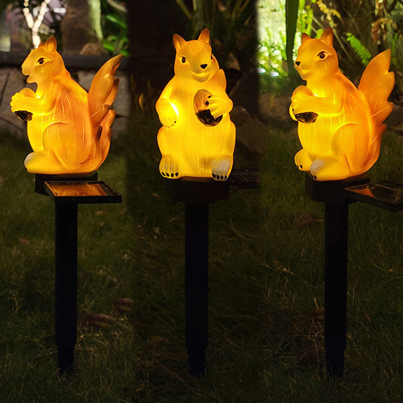 Resin Squirrel -Solar Garden Lights