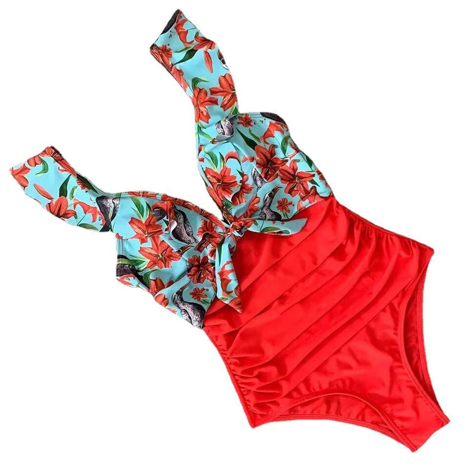 Color Full Printed One Piece Slimming Bikini