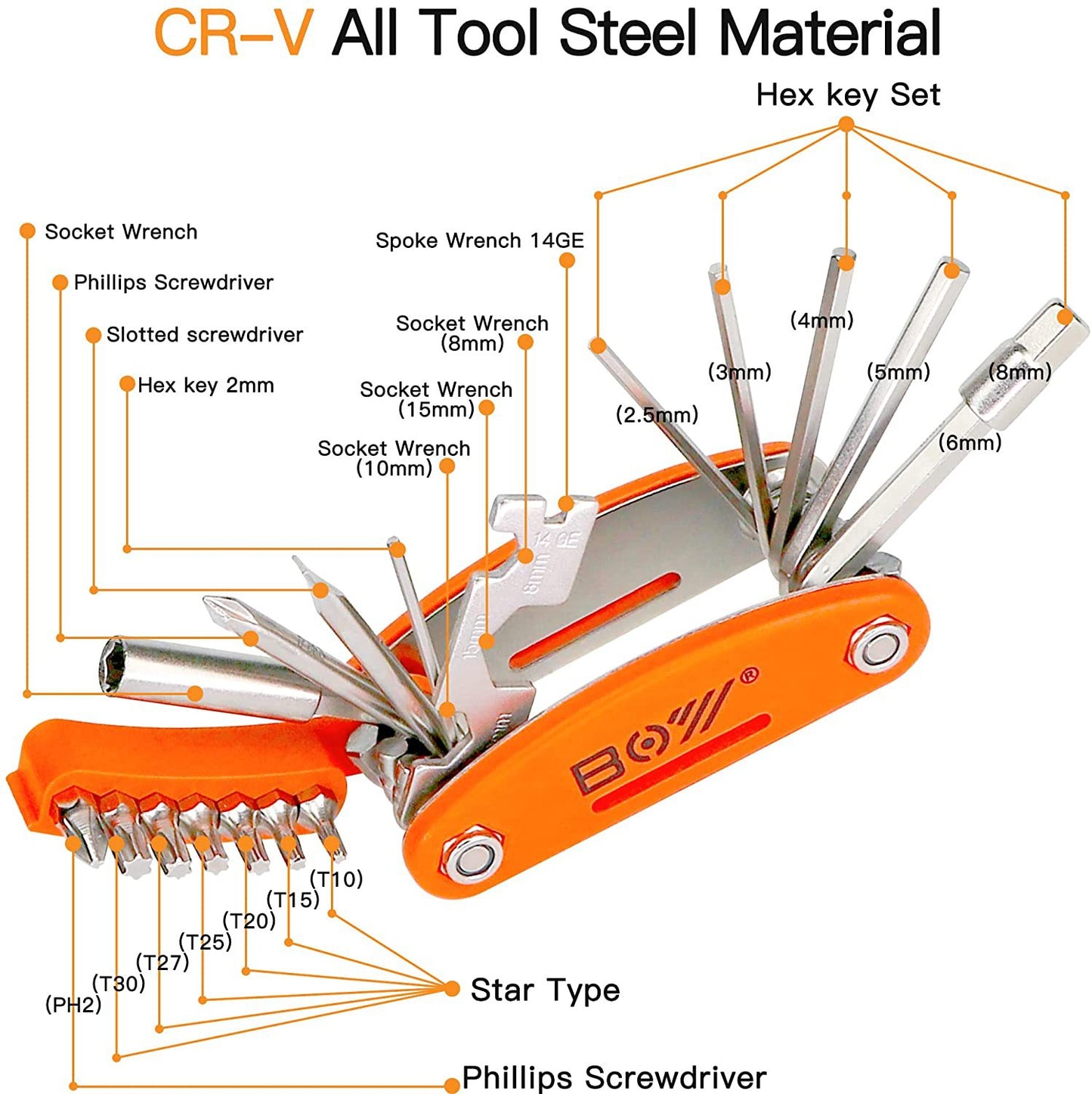 20 in 1 Bicycle Multi-Blade Knife