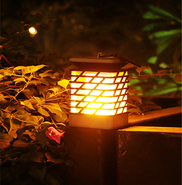 Square New Solar Flame Garden Lamp- Waterproof