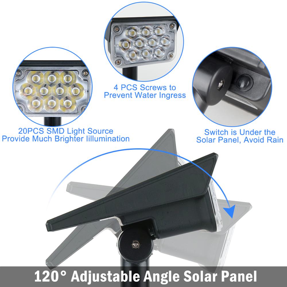 T-SUNRISE  20 LED Solar Garden Light