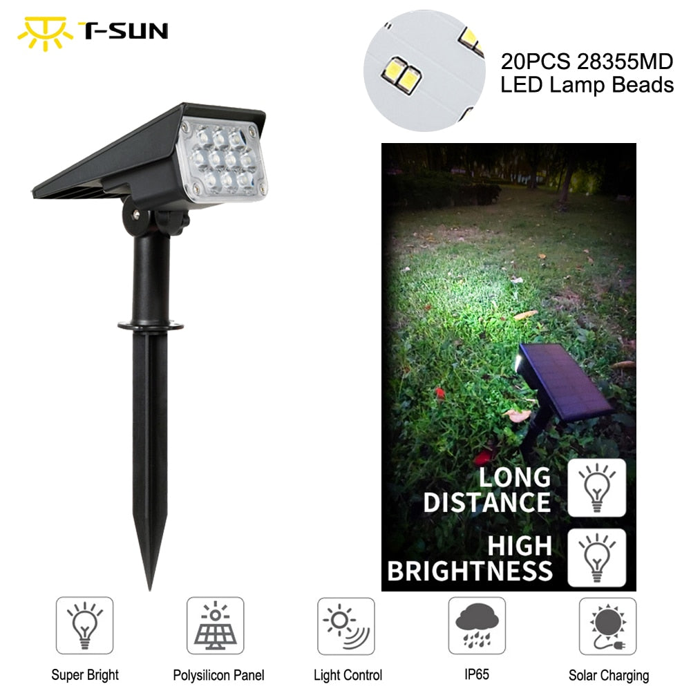 T-SUNRISE  20 LED Solar Garden Light