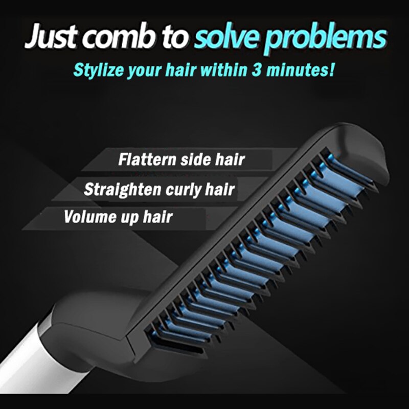 Multifunctional Hair Comb Curling Iron for Men